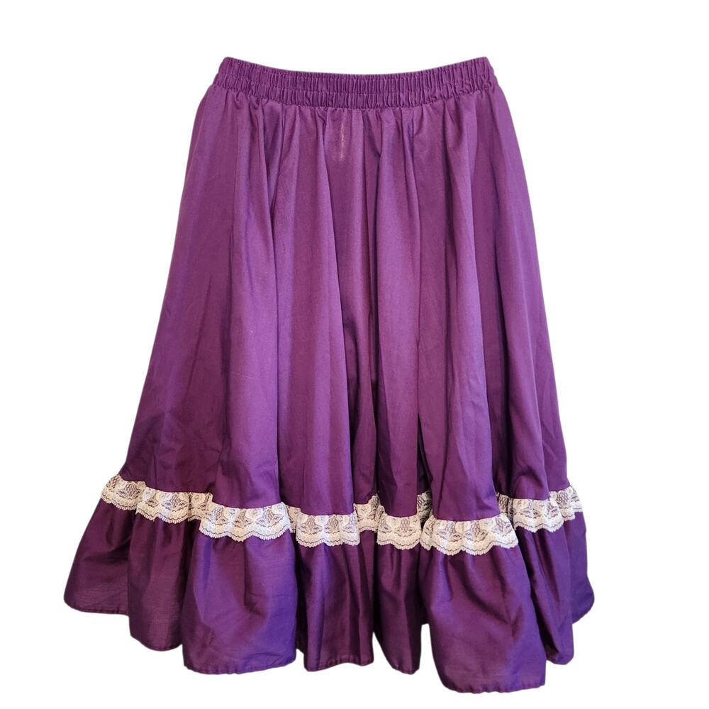 VINTAGE Partners Please square dance skirt purple size S - Picture 2 of 5